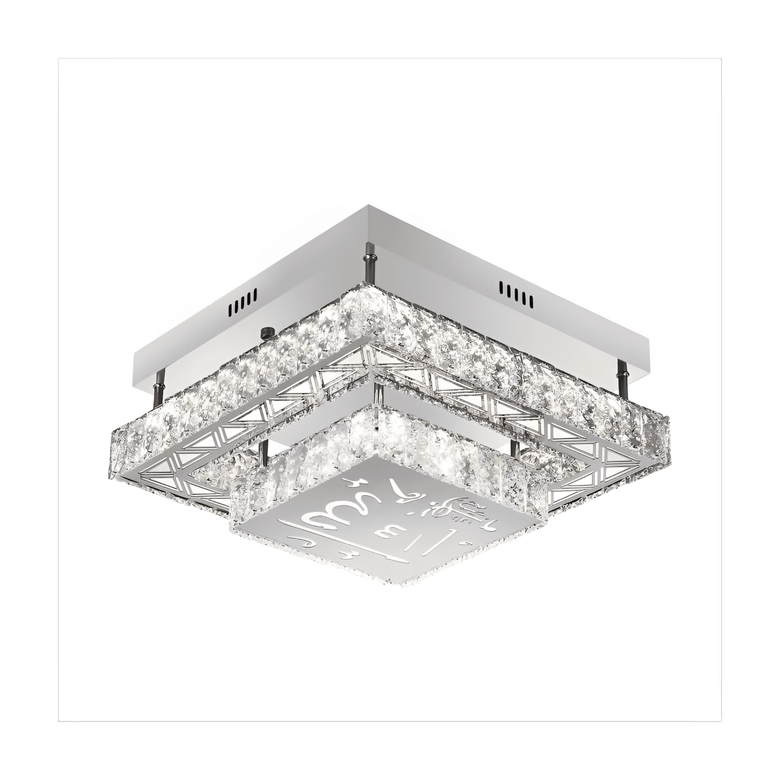 Square Islamic Allah Crystal Chandelier Ceiling Light - CH218