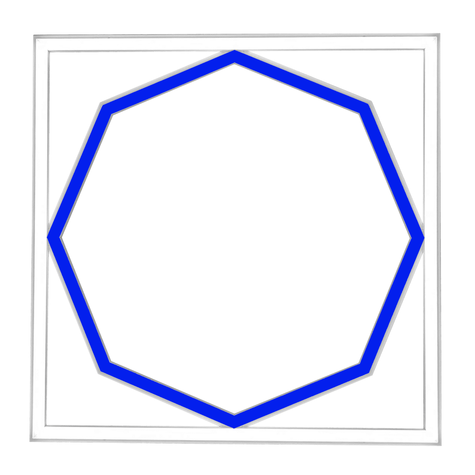 Ultra Bright Octagon Shape LED Ceiling Panel Light – Blue + Coolwhite 600 x 600mm