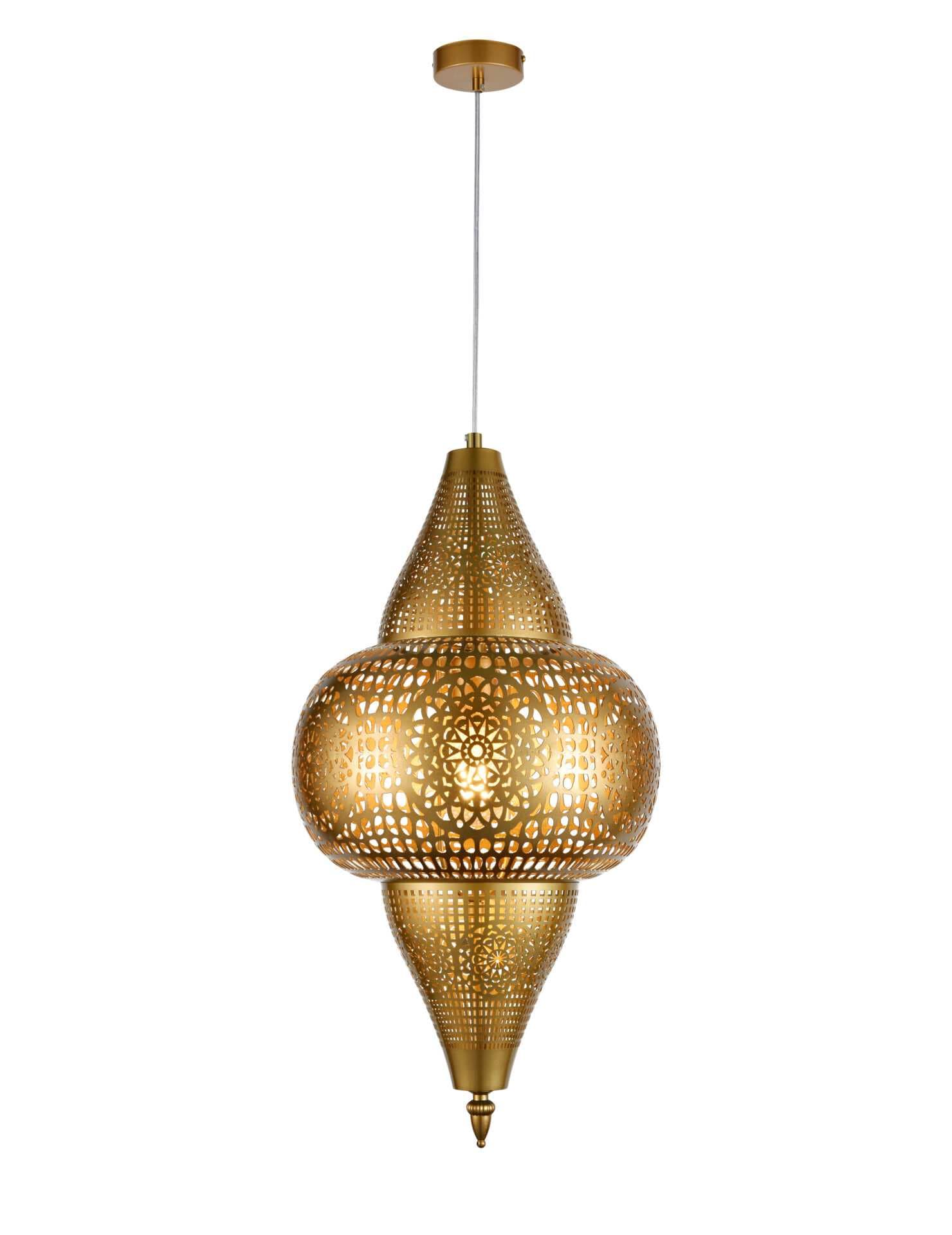 Small Turkish Moroccan Antique Gold Pendant Light TUR002