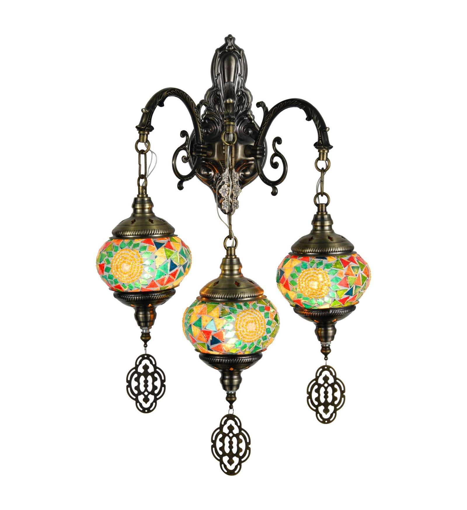 Turkish Moroccan Mosaic 3 Hanging Pendant Wall Light TUR011
