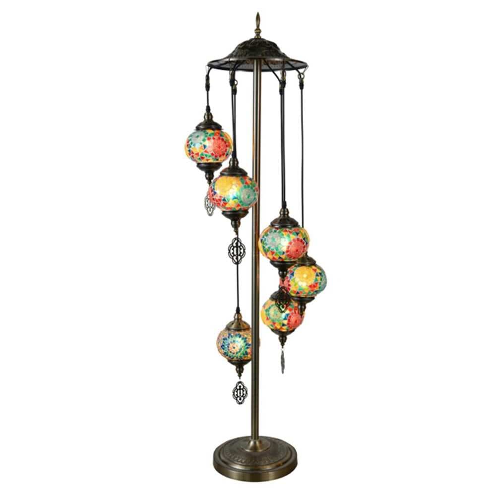 Turkish Moroccan Mosaic 6 Pendant Light Spiral Floor Lamp TUR013