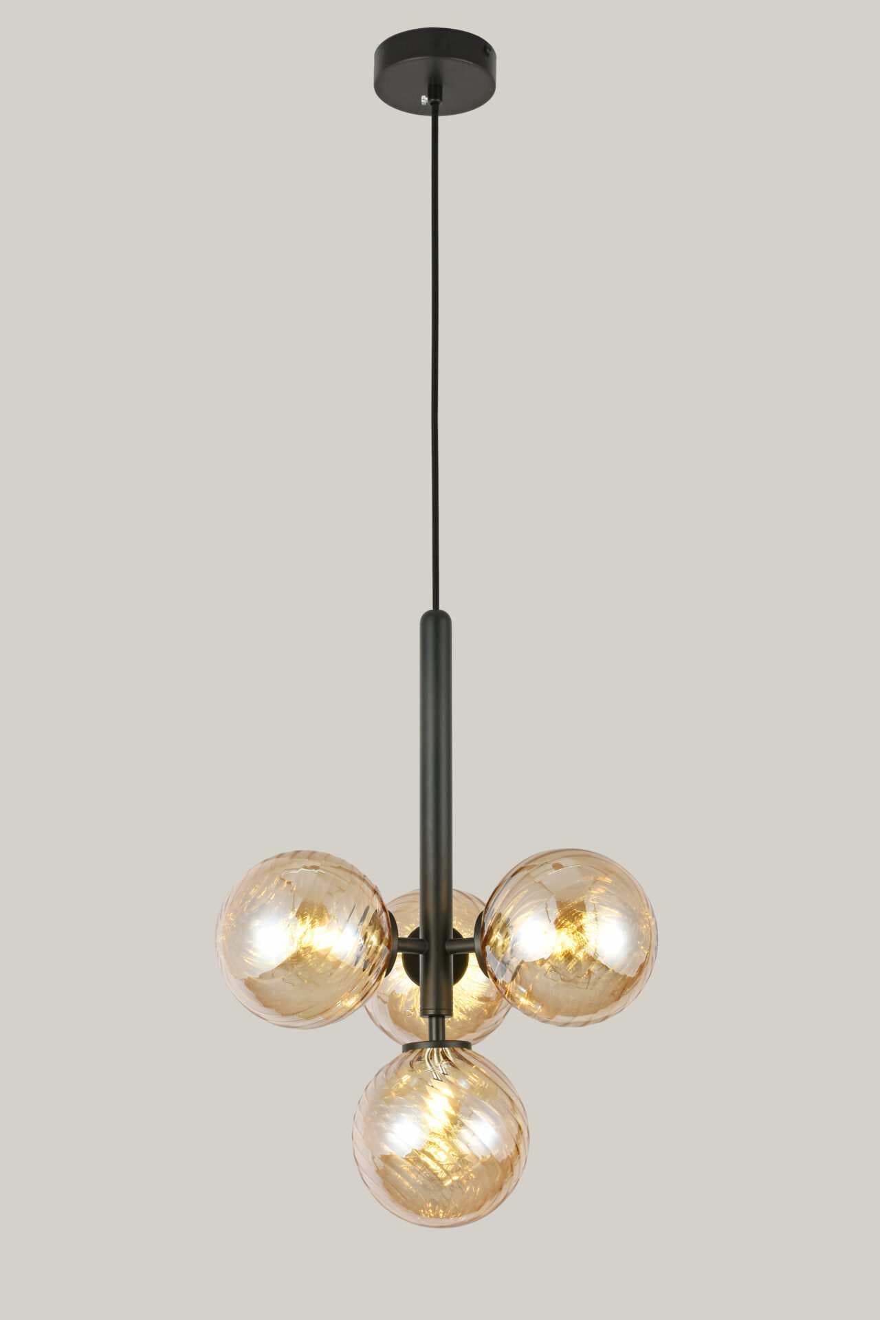 4 Light Amber Shade Ceiling Cluster Pendant CP210