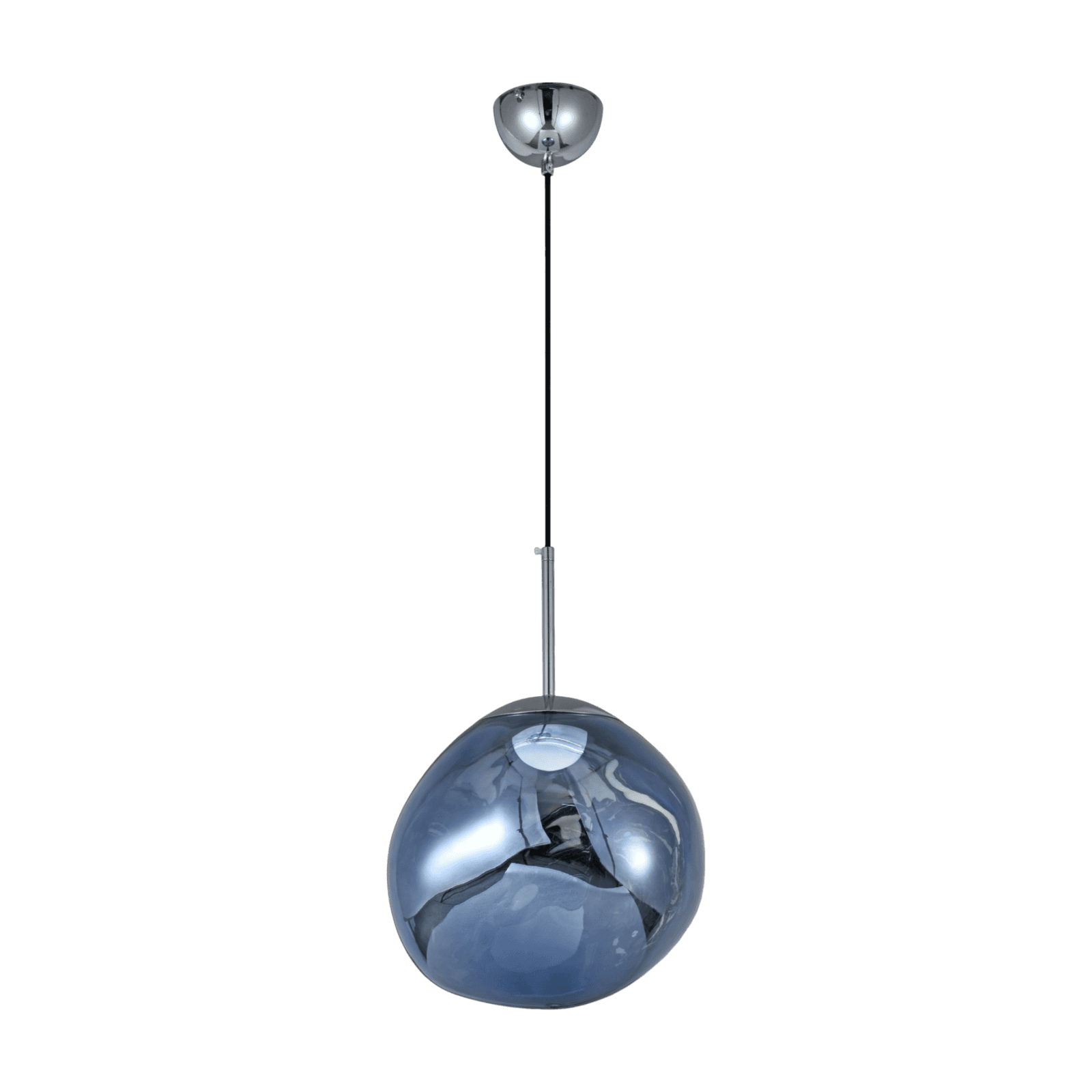 Dark Blue Organic Filament Chrome Pendant Light CP226