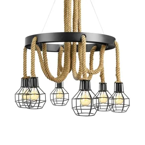 Rope Pendant LED Light - 8 HOLDERS | CODE: DLR-028H
