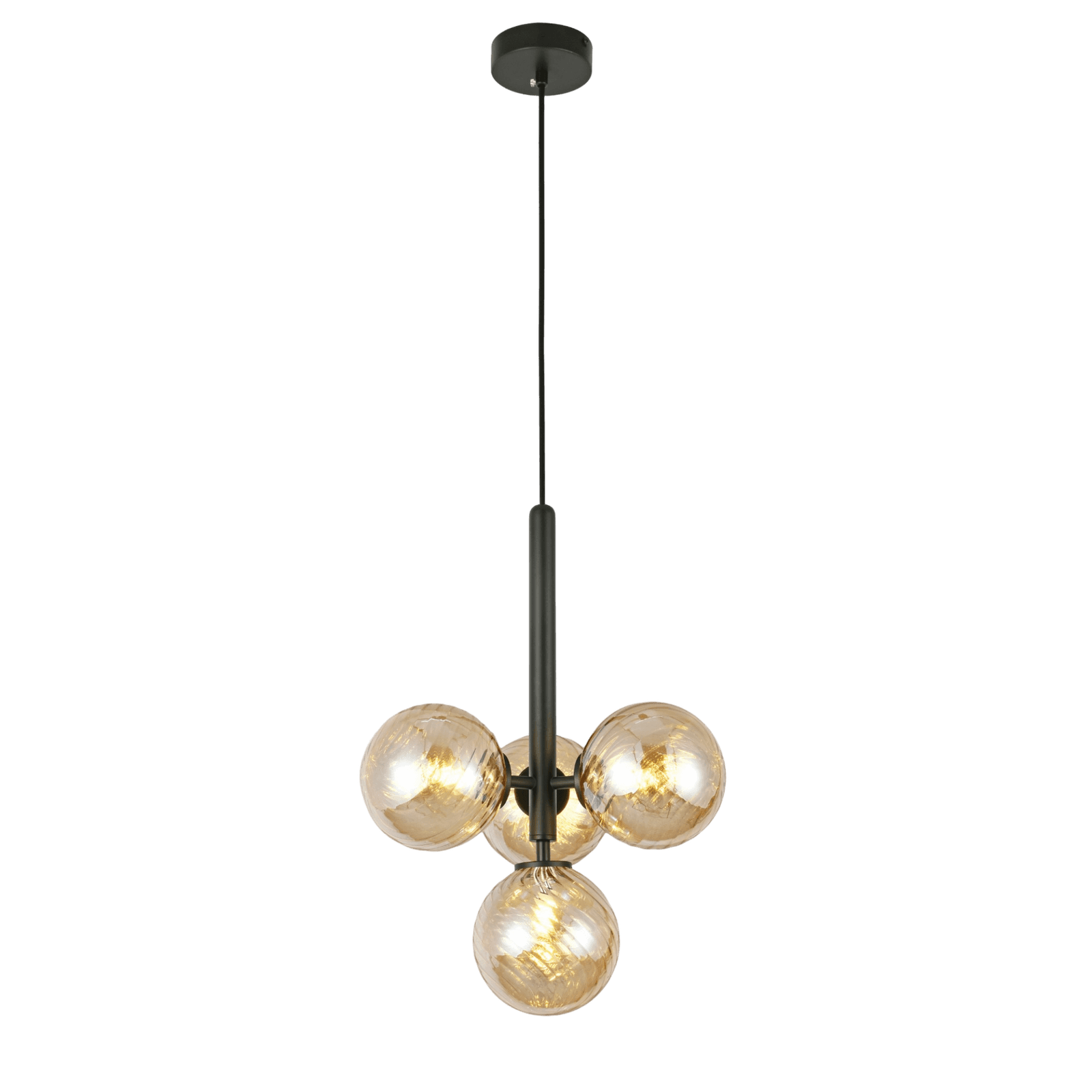 4 Light Amber Shade Ceiling Cluster Pendant CP210