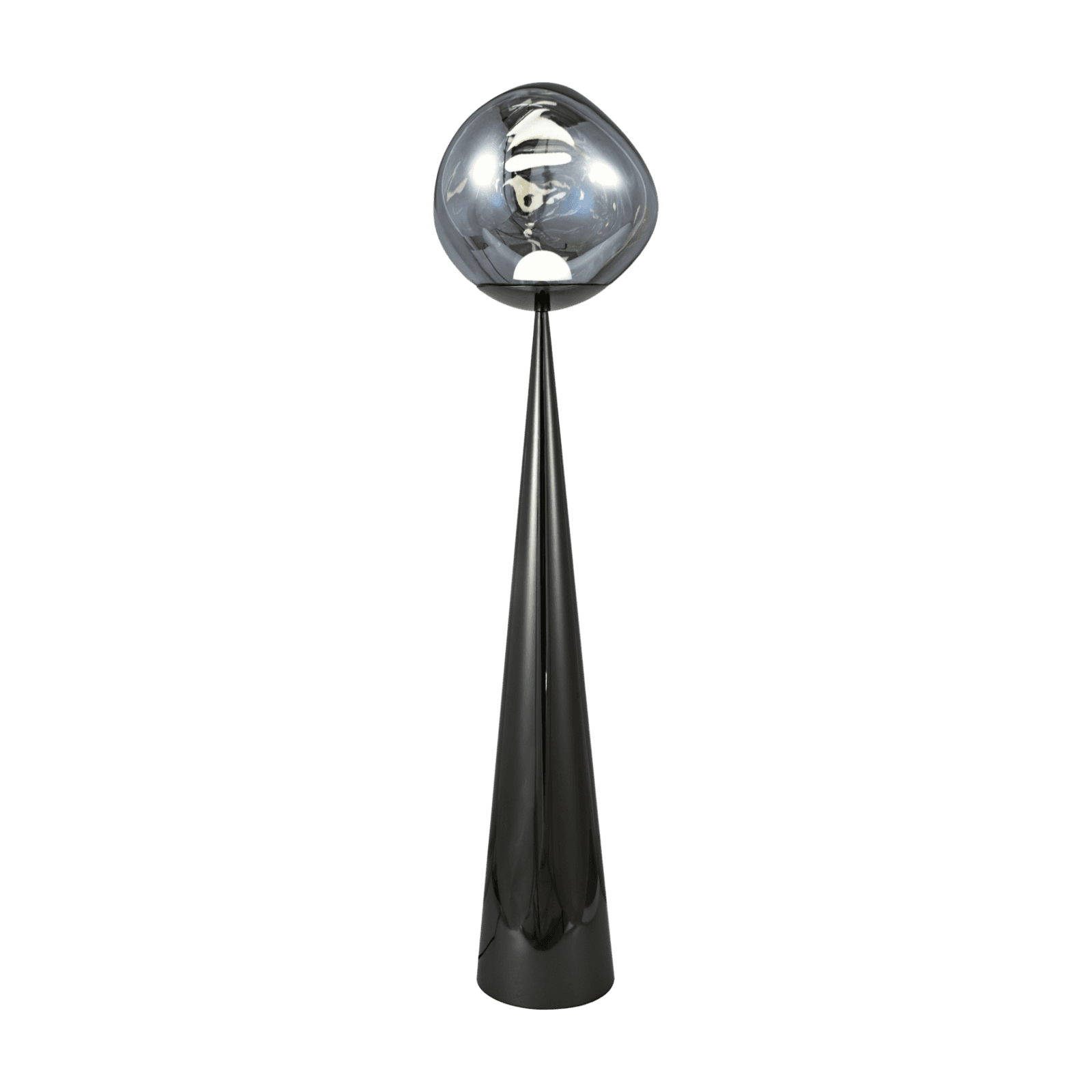 Smokey Grey Organic Filament Large Black Floor Lamp CP232