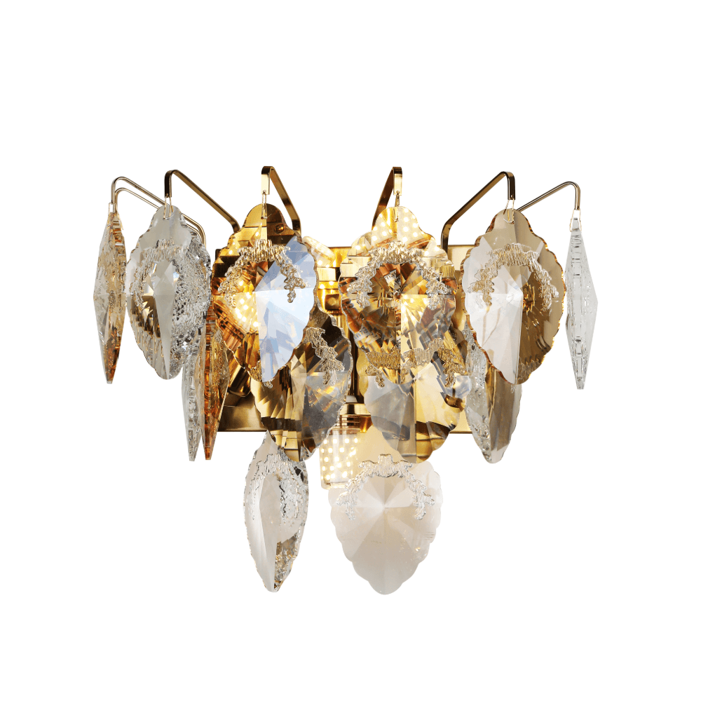 Gold Crystal Leaf Wall Light CH39/3G
