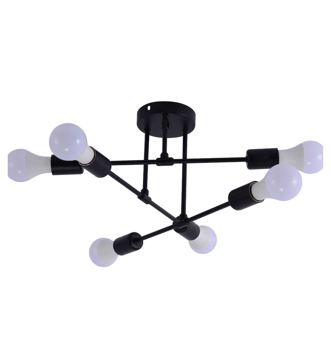 CP242/6BL Black Tiered Crystal Flush-Mount Ceiling Light