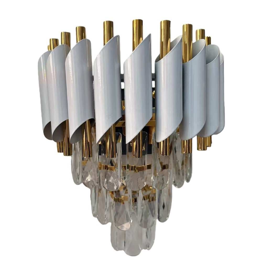 Modern White and Gold Crystal Wall Light CH62/3WG-WALL