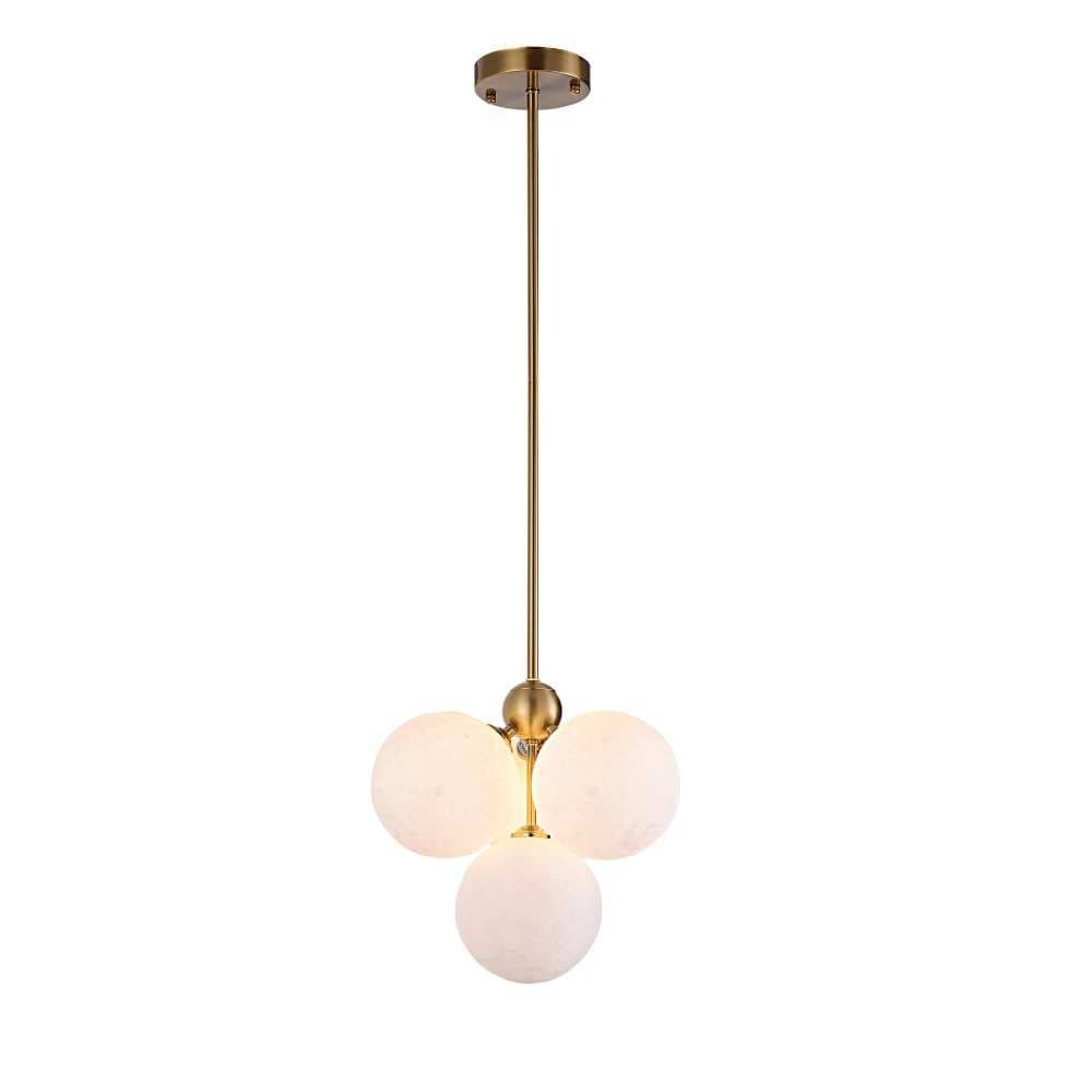 Modern Brass Gold White PC Chandelier CP152/4G-300