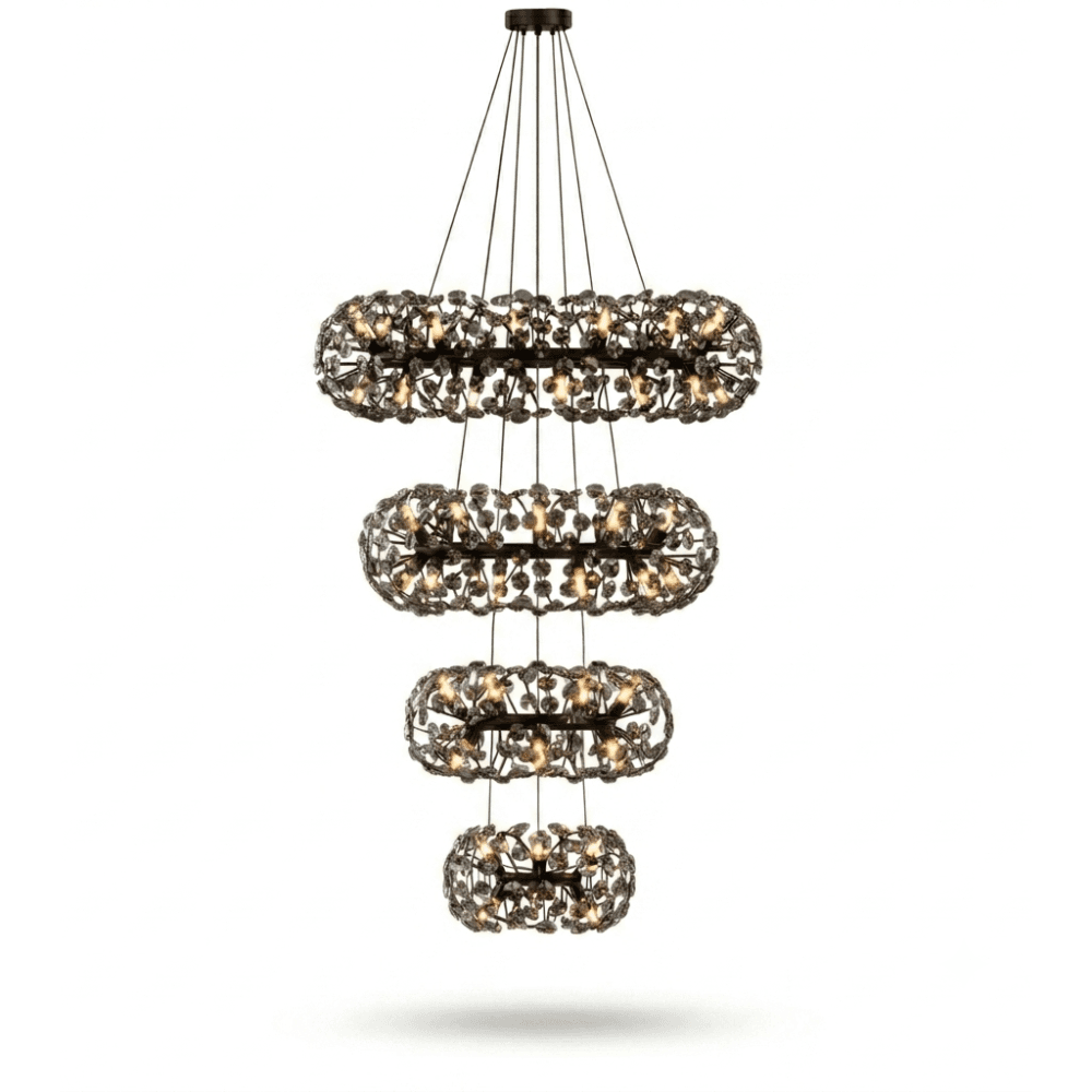 Black 4-Tier Majestic Chandelier Light – CH242